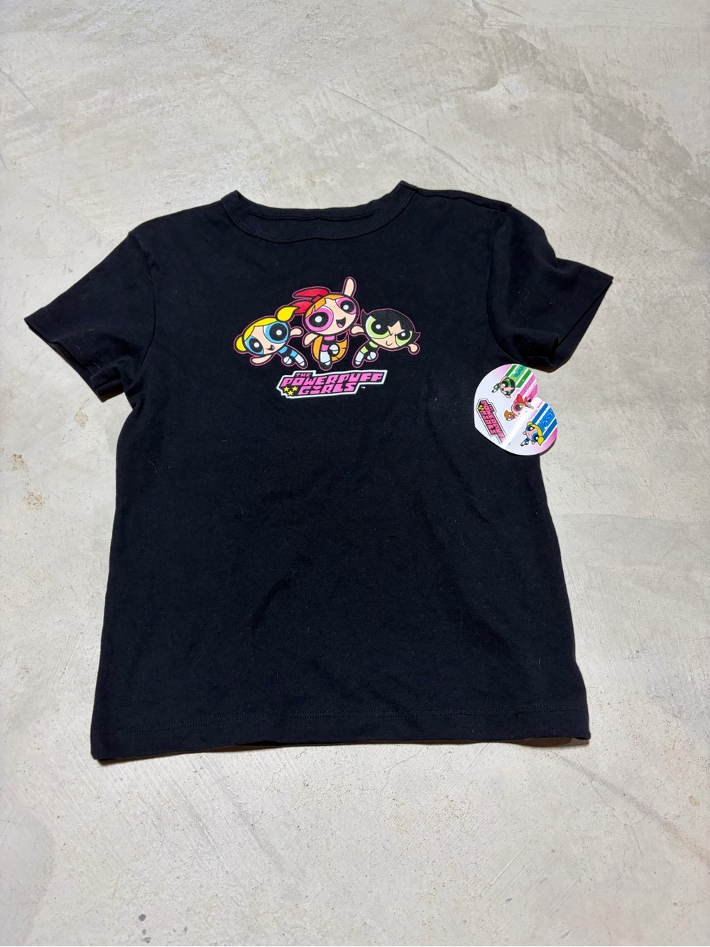 Black Powerpuff Graphic baby tee small NWT